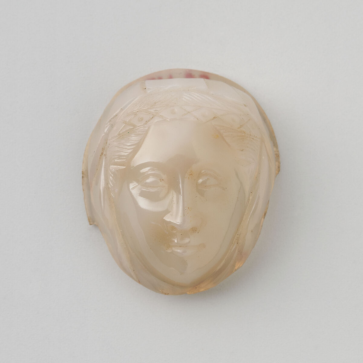 Cameo with Head of Female Saint Wearing Wimple, Chalcedony, French 