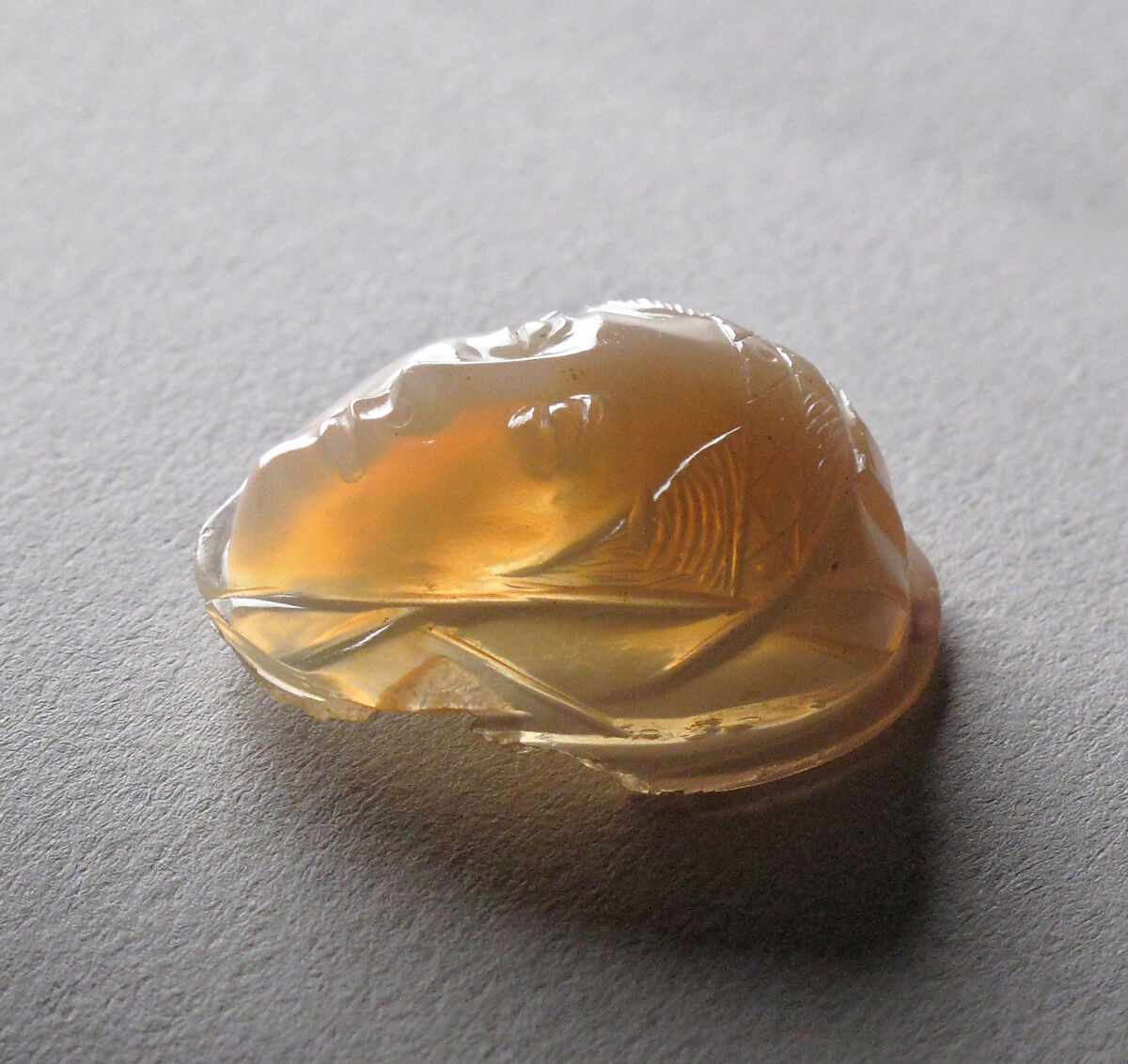 Cameo with Head of Female Saint Wearing Wimple, Chalcedony, French