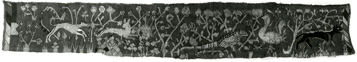Animal Hunt, Linen warp, wool wefts, North Swiss 