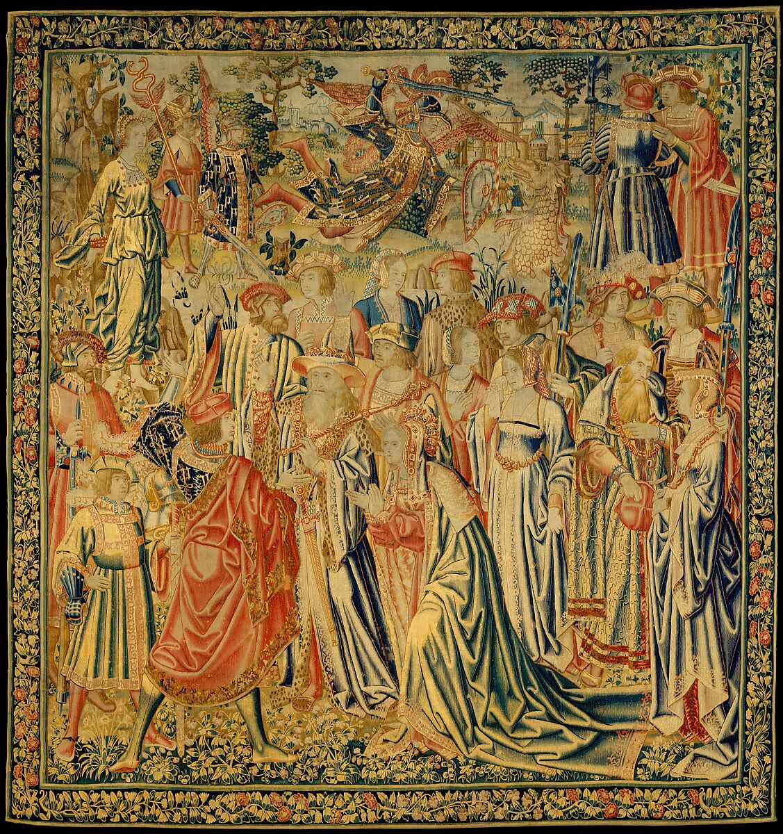 Perseus Rescues Andromeda, Wool warp;  wool and silk wefts, South Netherlandish 