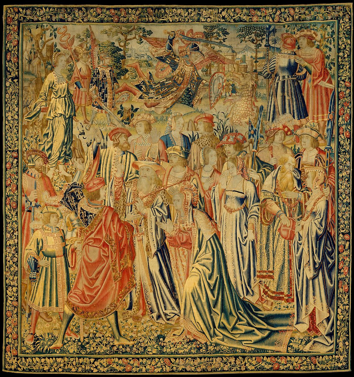 Perseus Rescues Andromeda, Wool warp;  wool and silk wefts, South Netherlandish