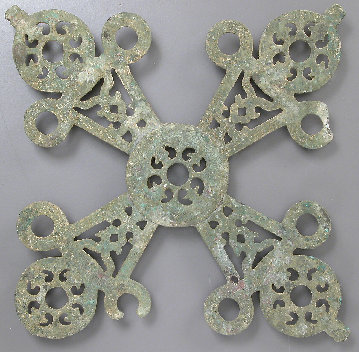 Cross-Shaped Hanging Lamp, Copper alloy, Byzantine