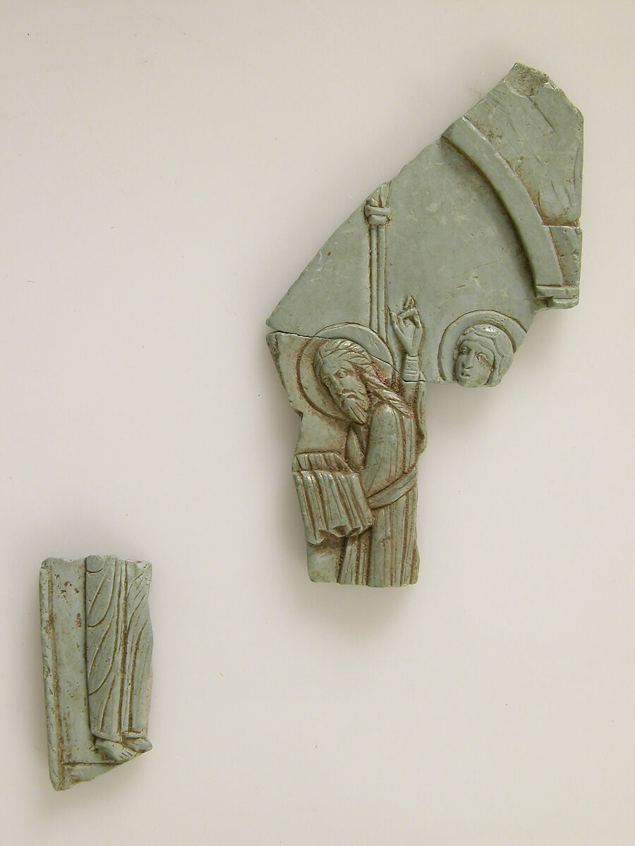 Fragments of an Icon of the Hypapante, Steatite, Byzantine 