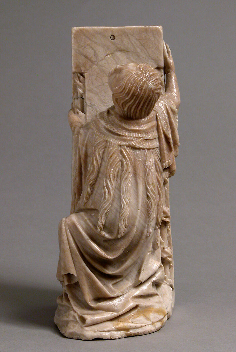 Mary Magdalene at the Foot of the Cross, Follower of the Master of Rimini, Alabaster, South Netherlandish