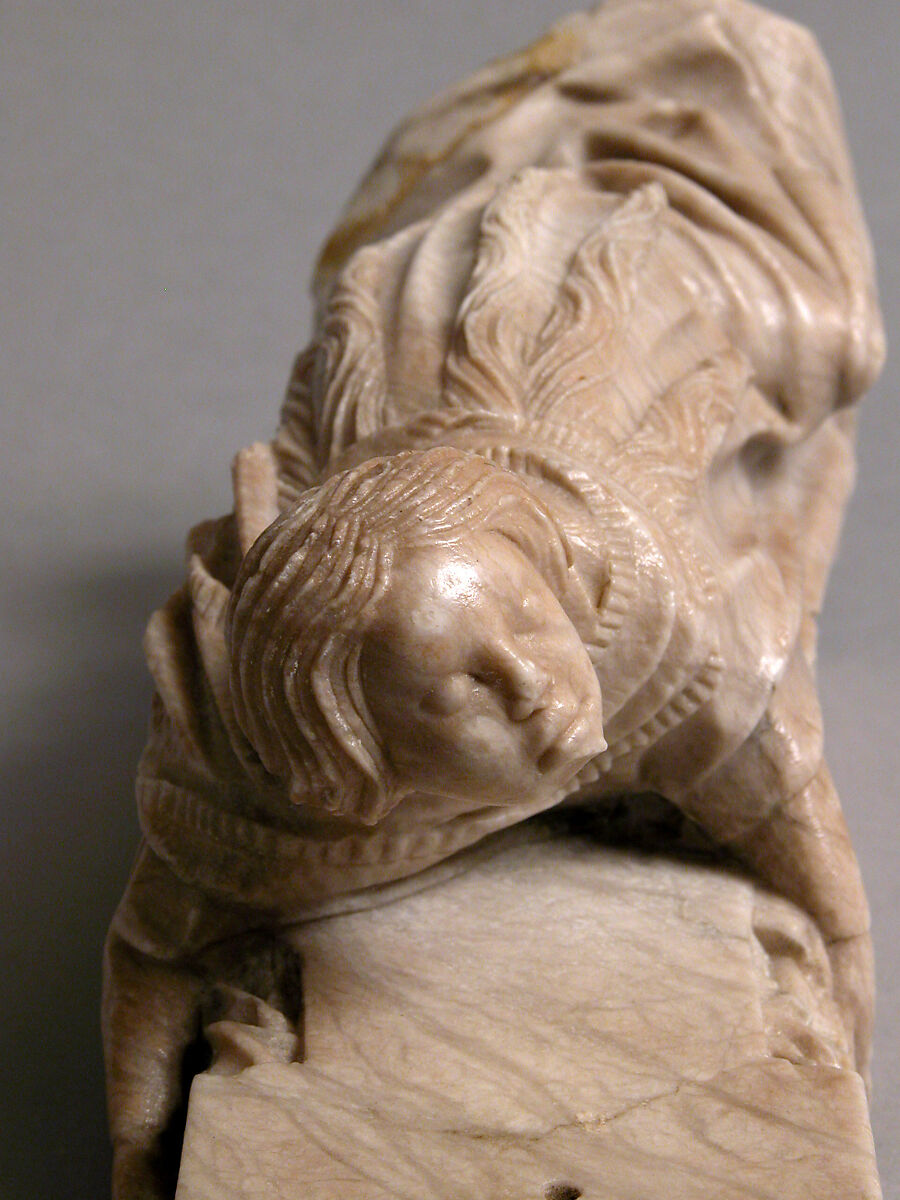 Mary Magdalene at the Foot of the Cross, Follower of the Master of Rimini, Alabaster, South Netherlandish