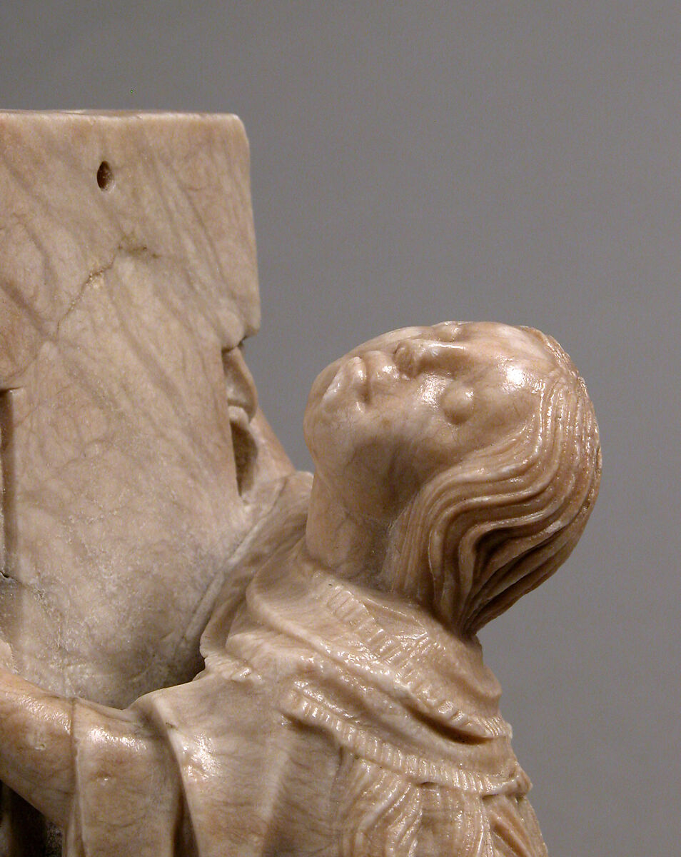 Mary Magdalene at the Foot of the Cross, Follower of the Master of Rimini, Alabaster, South Netherlandish