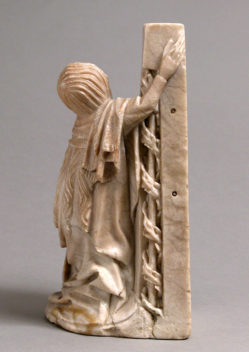 Mary Magdalene at the Foot of the Cross, Follower of the Master of Rimini, Alabaster, South Netherlandish