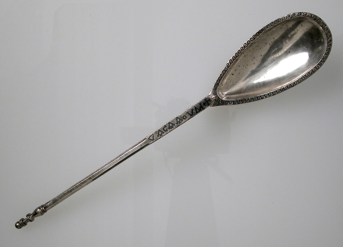 Spoon, Silver, niello, Byzantine 