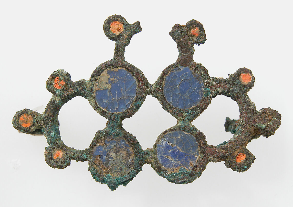 Brooch, Champlevé enamel, bronze, Roman 
