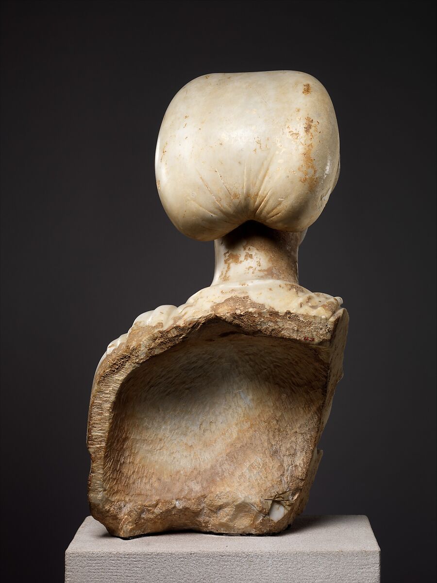 Marble Portrait Bust of a Woman with a Scroll, Pentelic Marble, Byzantine