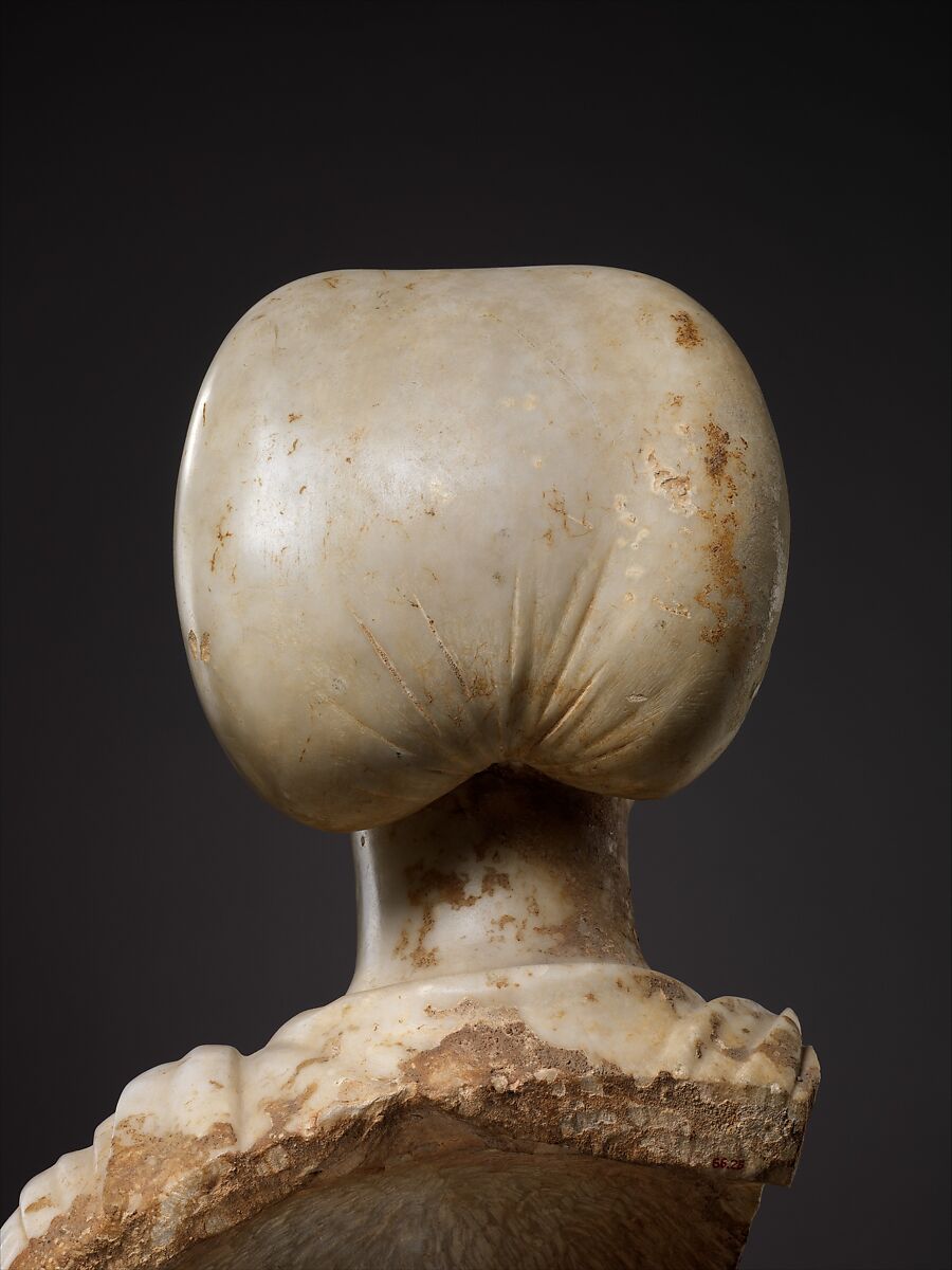 Marble Portrait Bust of a Woman with a Scroll, Pentelic Marble, Byzantine