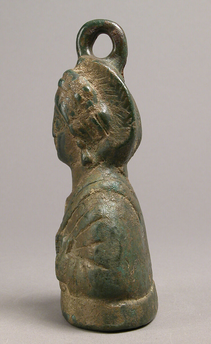 Weight in the Shape of a Byzantine Empress, Copper alloy, filled with metal, Byzantine
