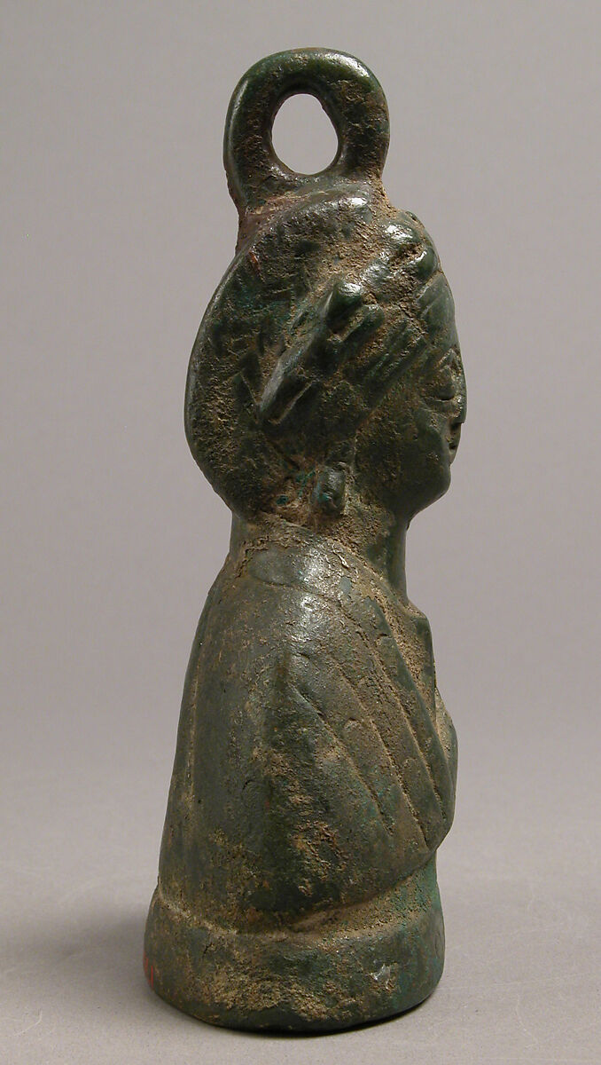 Weight in the Shape of a Byzantine Empress, Copper alloy, filled with metal, Byzantine