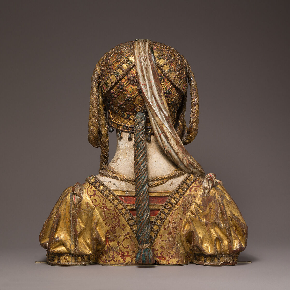 Reliquary Bust of Saint Balbina, Oak, with paint and gilding, and human remains, South Netherlandish