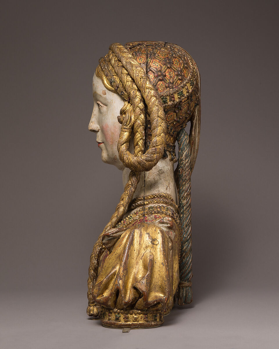 Reliquary Bust of Saint Balbina, Oak, with paint and gilding, and human remains, South Netherlandish
