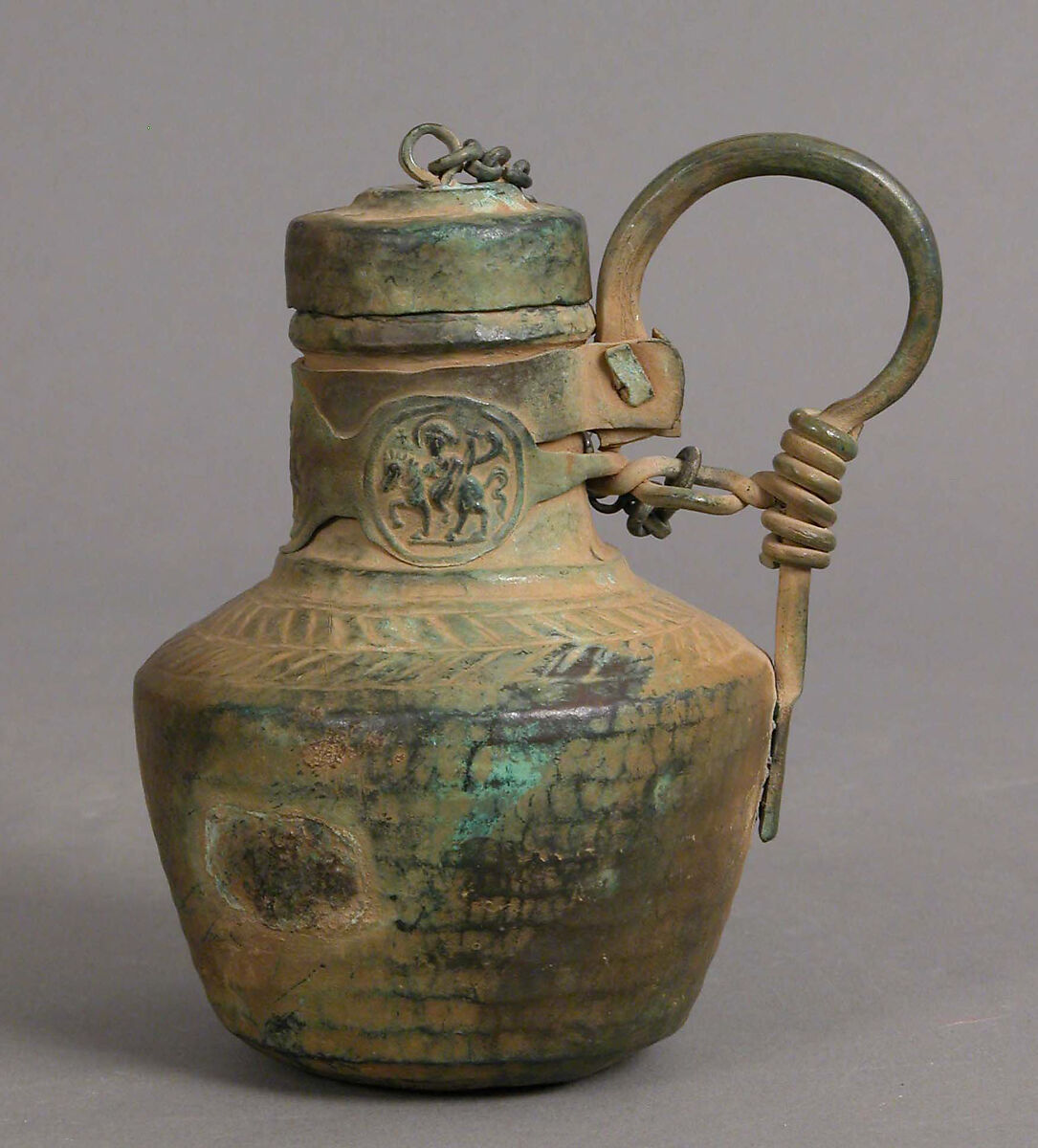 Jug with Medallions, Copper alloy, Byzantine