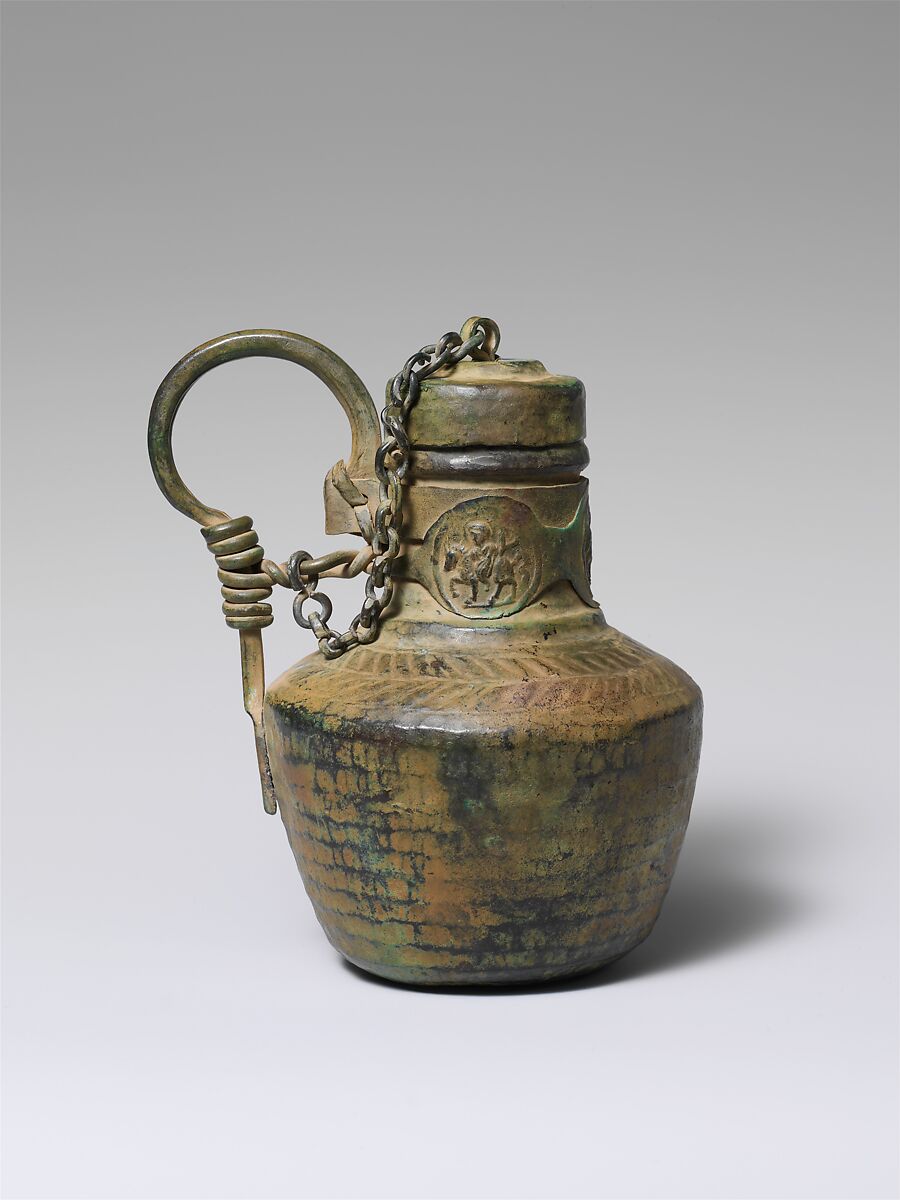 Jug with Medallions, Copper alloy, Byzantine 