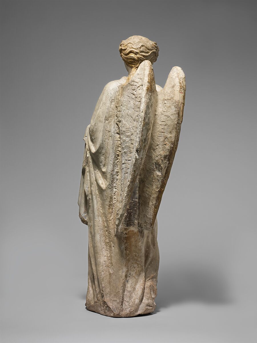 Angel of the Annunciation, Mud-wackestone with traces of polychromy, Italian