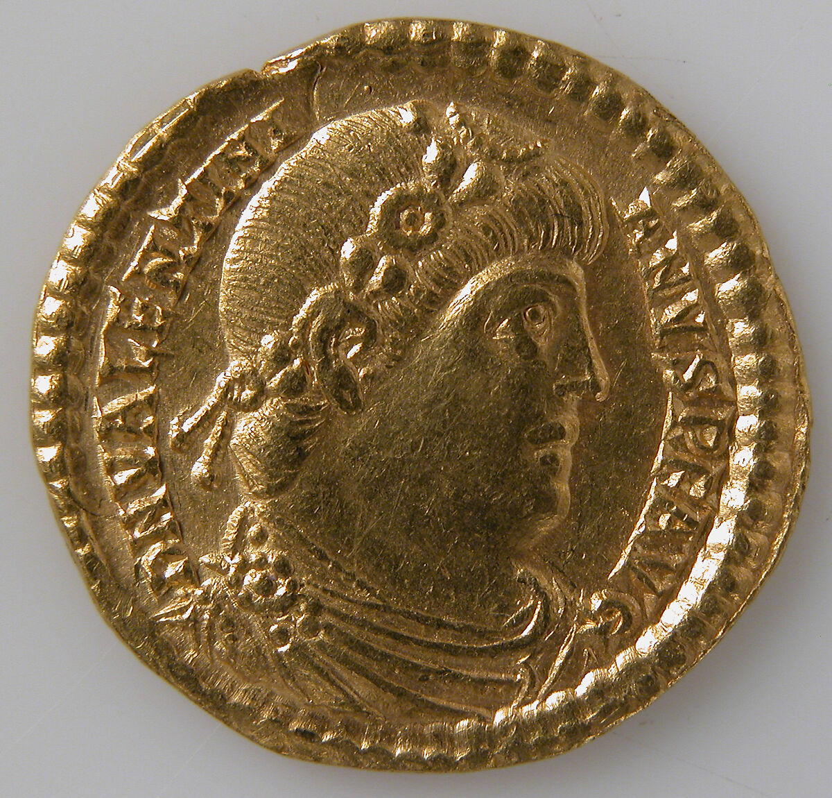 Solidus of Valentinian I (r. 364–375), Gold, Byzantine 