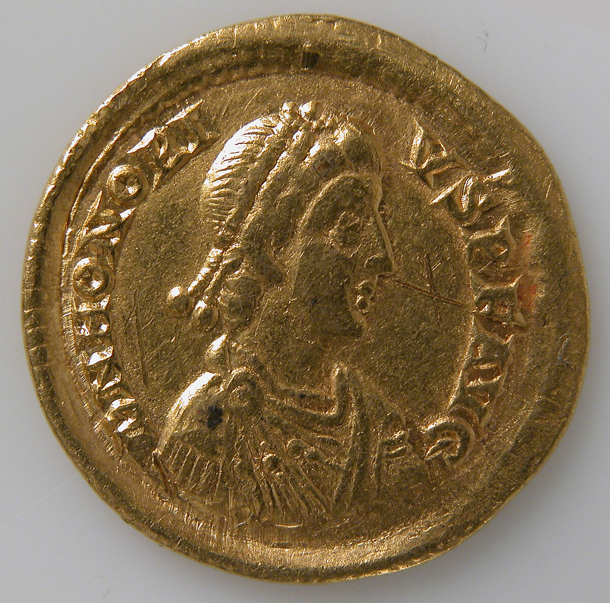 Solidus of Honorius (r. 395–423), Gold, Byzantine