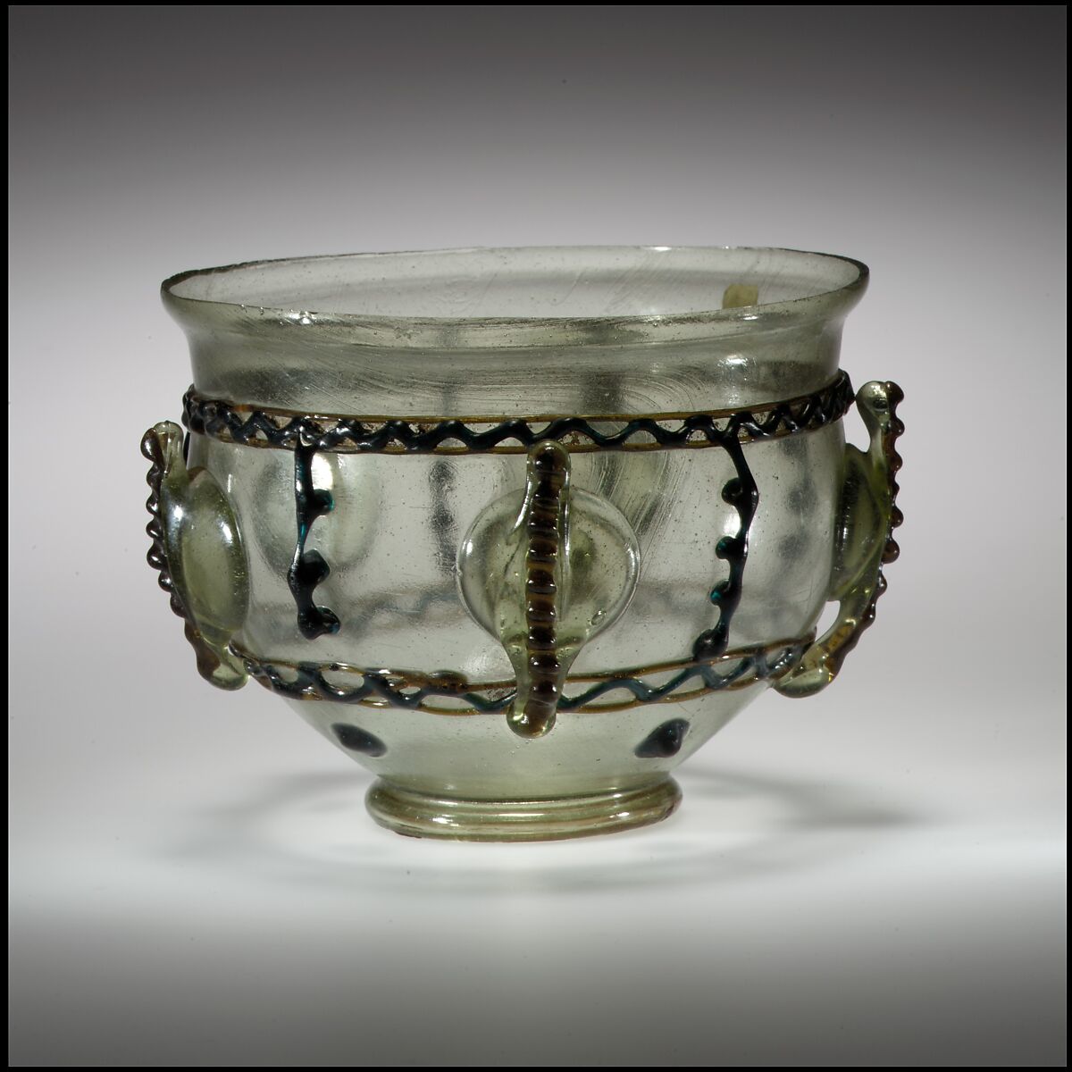 Glass Bowl, Glass (greenish), Late Roman 