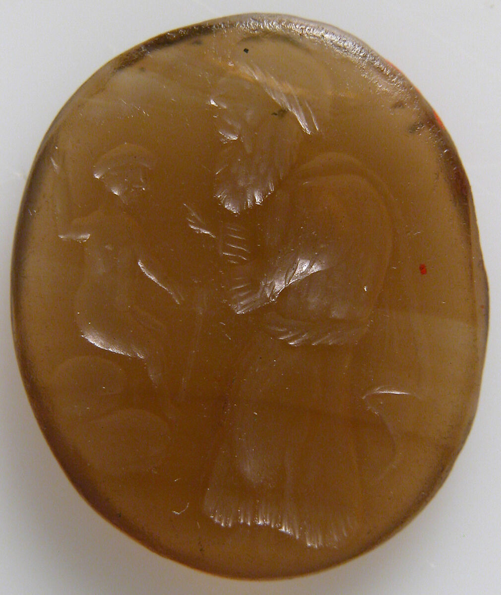 Christ Before The Elders, Chalcedony, yellowish, Roman 