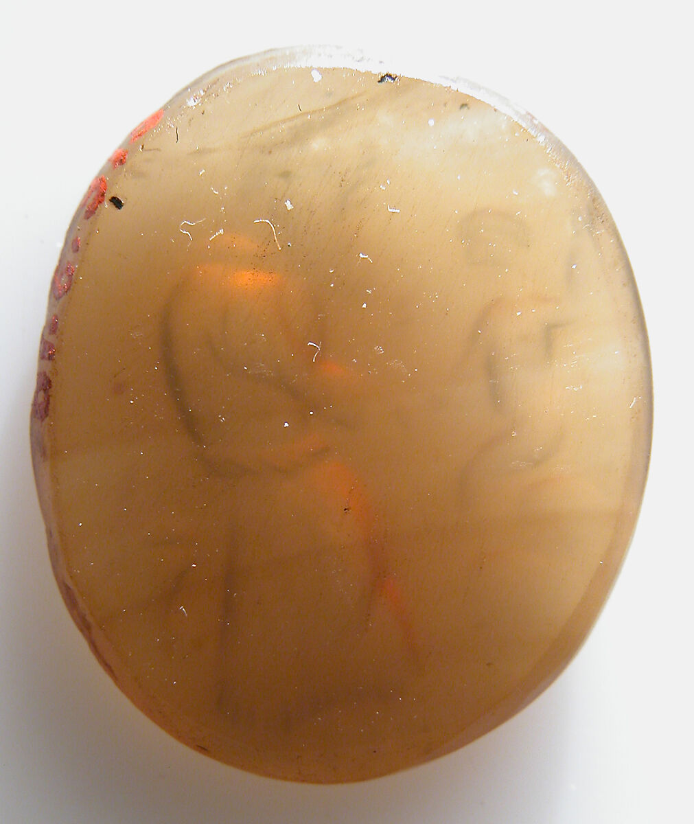 Christ Before The Elders, Chalcedony, yellowish, Roman