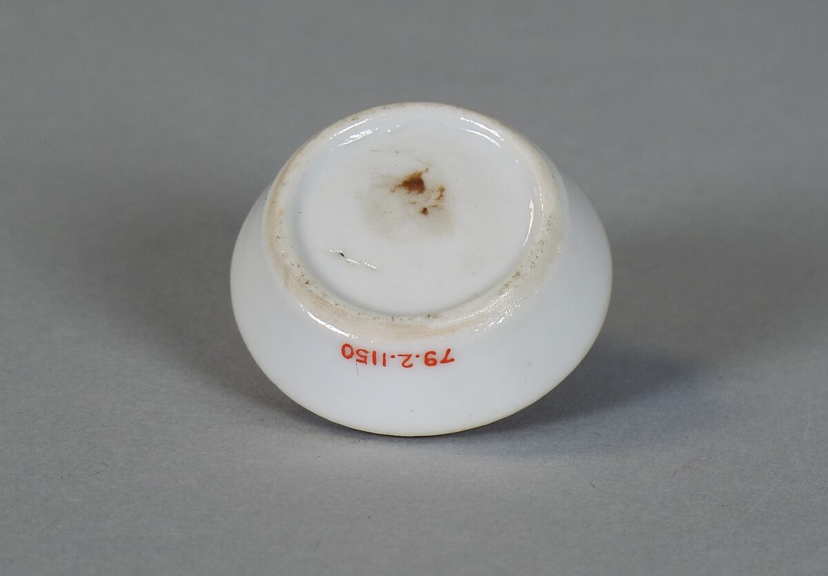 Cup (from a set of eight), Porcelain with iron-red glaze, painted in overglaze polychrome enamels, China