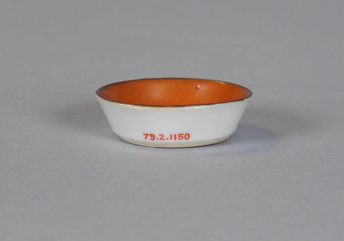 Cup (from a set of eight), Porcelain with iron-red glaze, painted in overglaze polychrome enamels, China