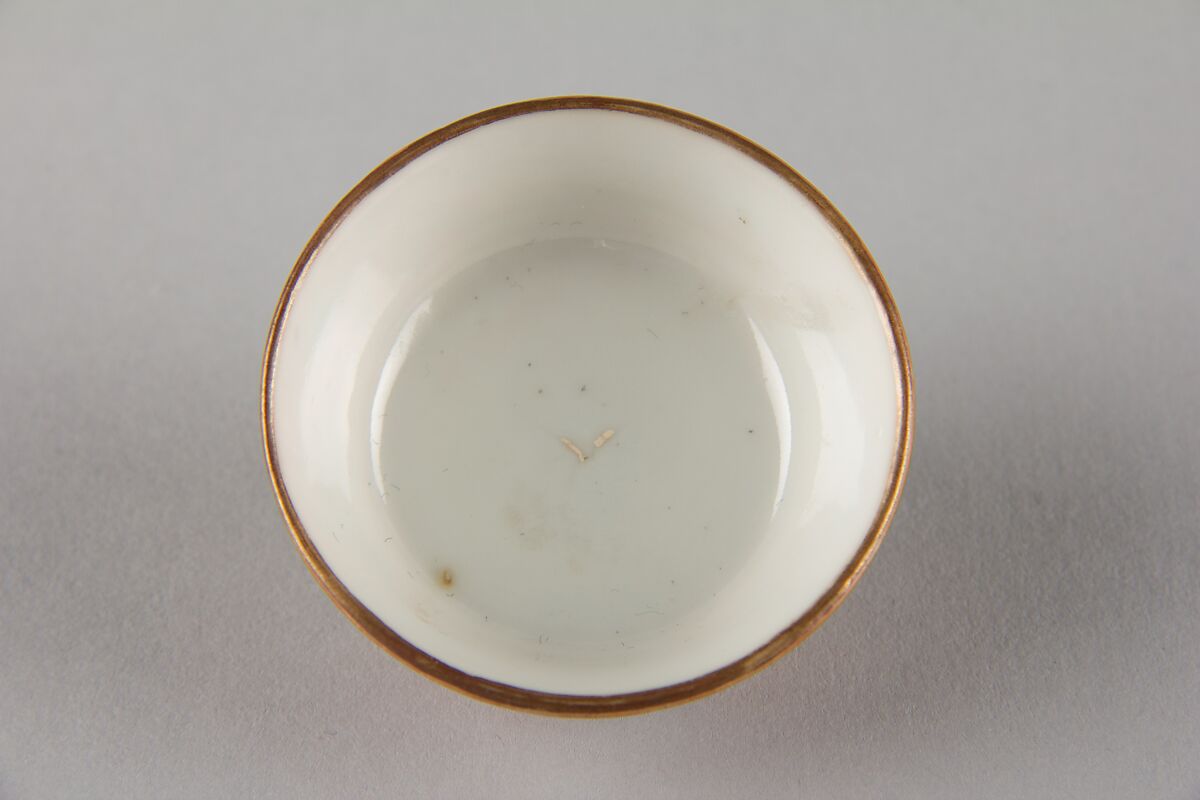 Cup (from a set of eight), Porcelain with iron-red glaze, painted in overglaze polychrome enamels, China