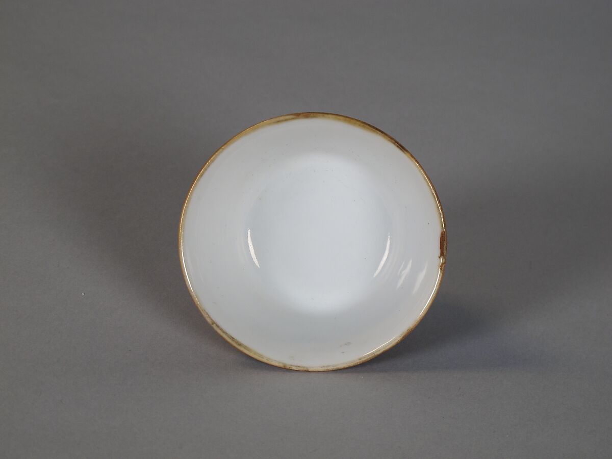 Cup (from a set of eight), Porcelain with iron-red glaze, painted in overglaze polychrome enamels, China