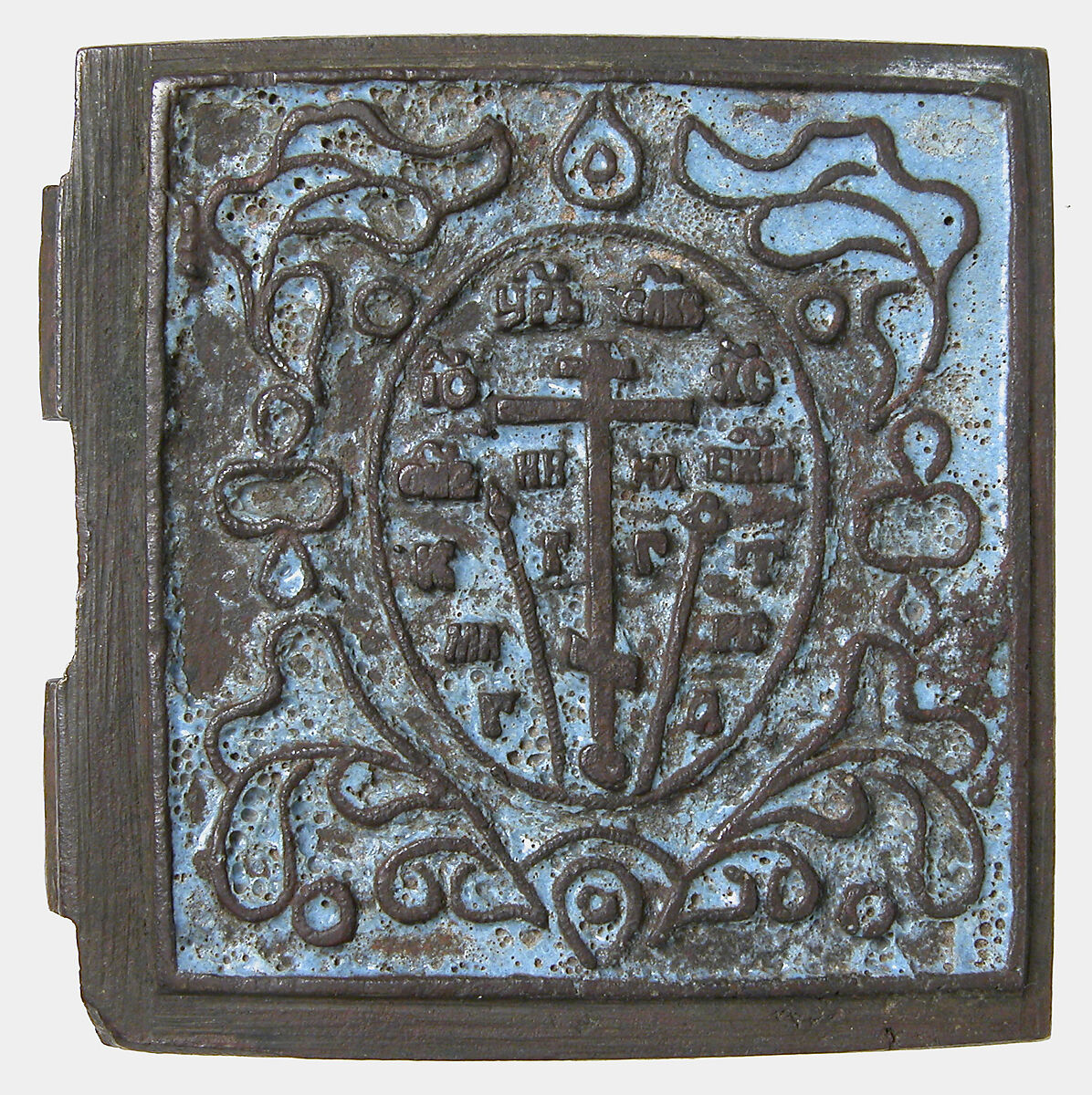 Diptych Leaf, Brass, surrey enamel, Russian