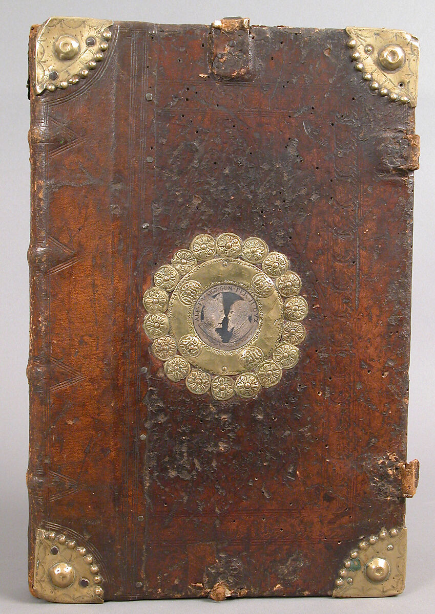 Antiphonary, Tempera, ink and gold on paper; leather binding, Spanish