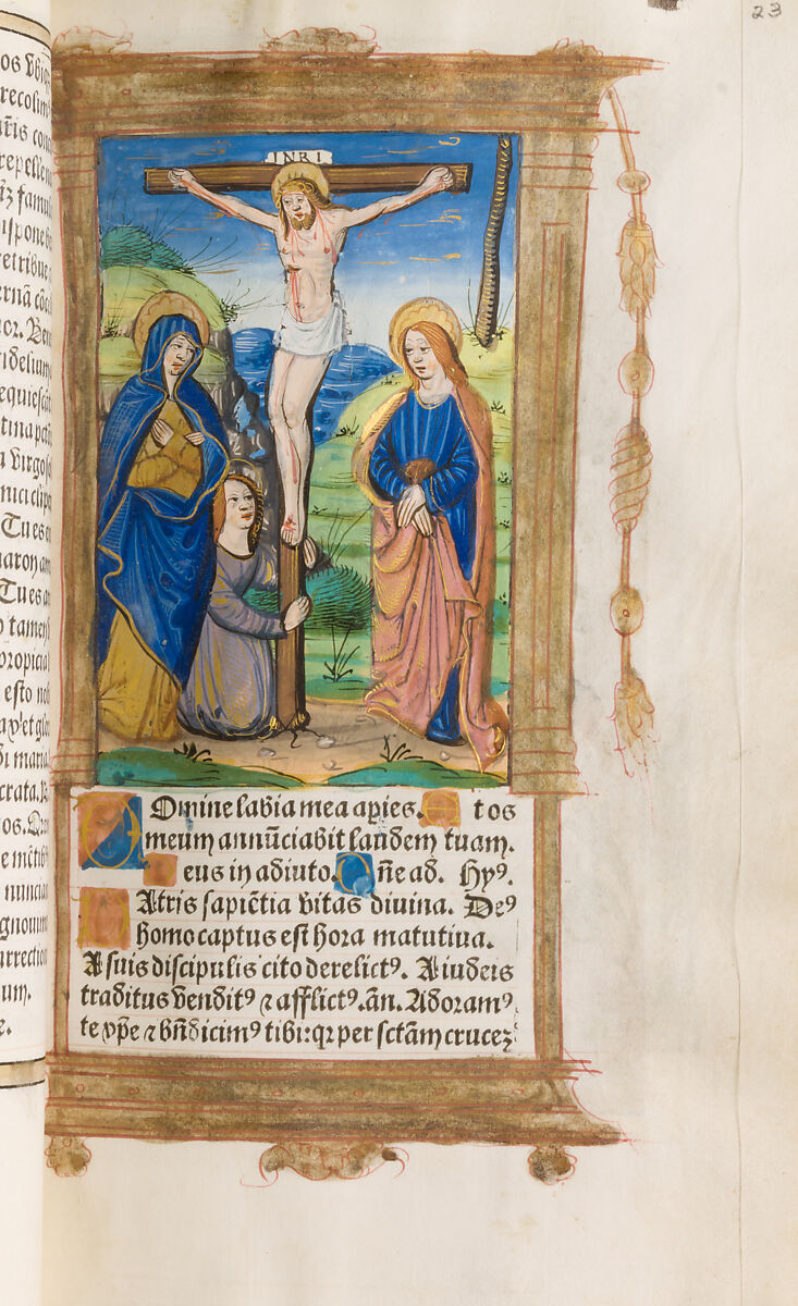 Book of Hours, Gilles Hardouyn (French), Tempera, ink and gold on parchment; leather binding, French