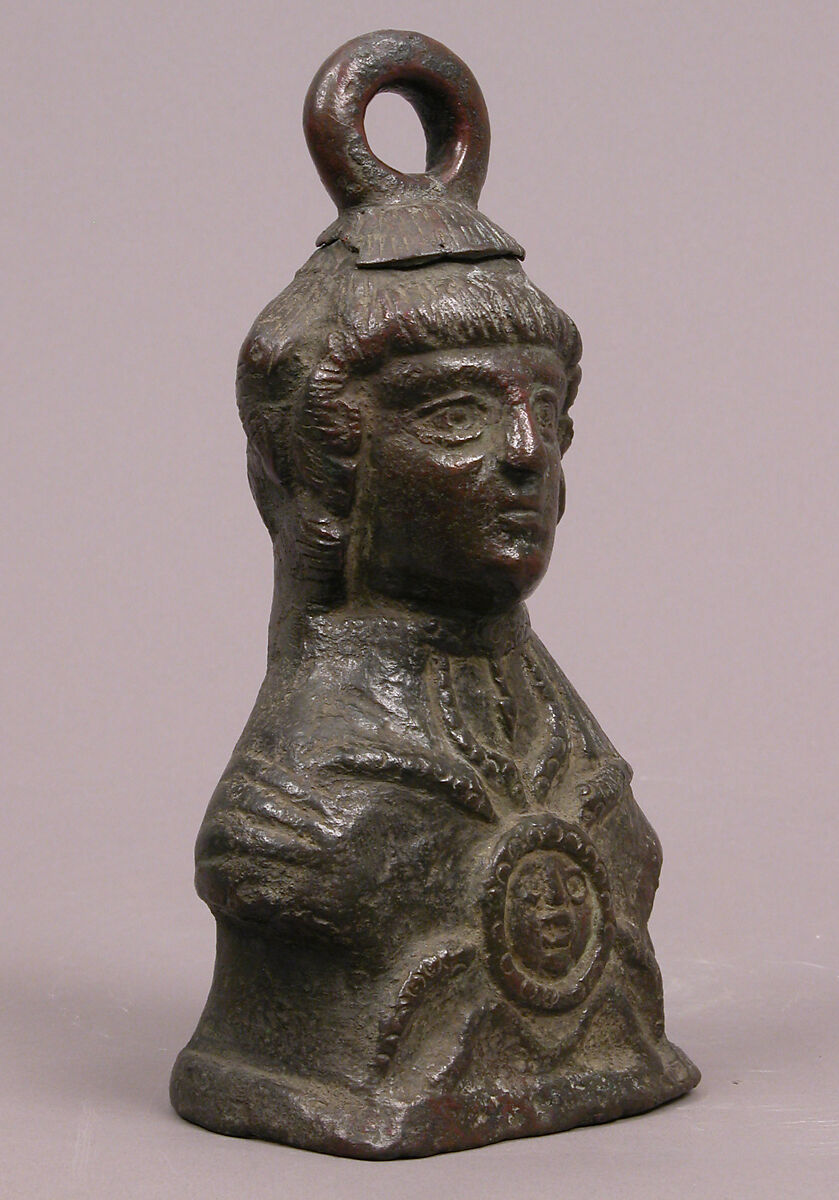 Steelyard weight in the form of Athena, Copper alloy, Byzantine 