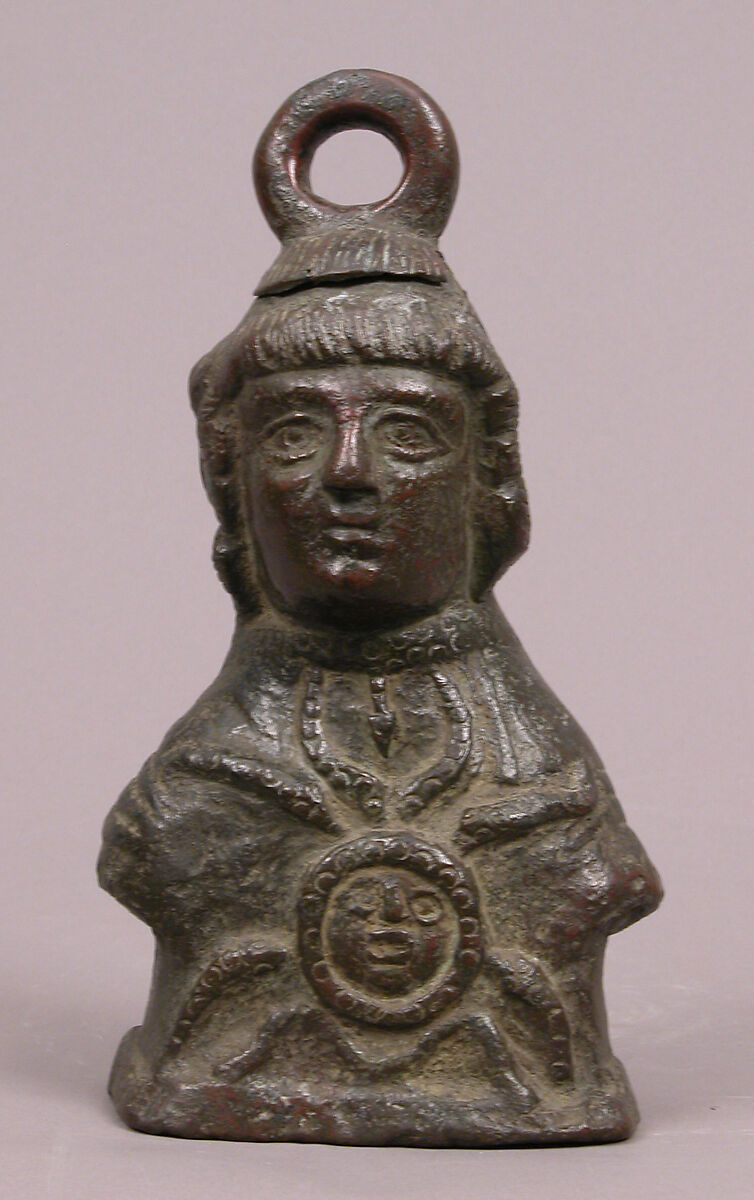 Steelyard weight in the form of Athena, Copper alloy, Byzantine