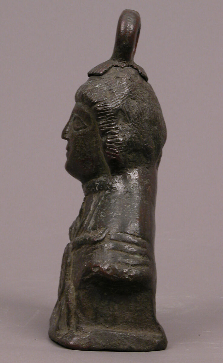 Steelyard weight in the form of Athena, Copper alloy, Byzantine