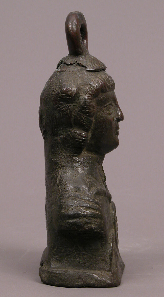 Steelyard weight in the form of Athena, Copper alloy, Byzantine