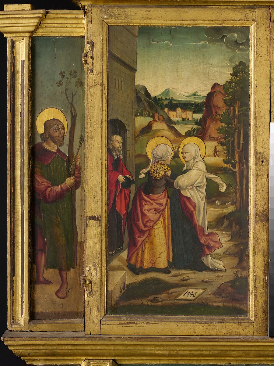 Altarpiece with scenes from the life of the Virgin, Tempera, oil and gilding on pine, German