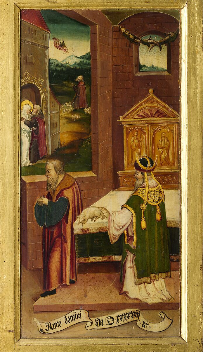 Altarpiece with scenes from the life of the Virgin, Tempera, oil and gilding on pine, German