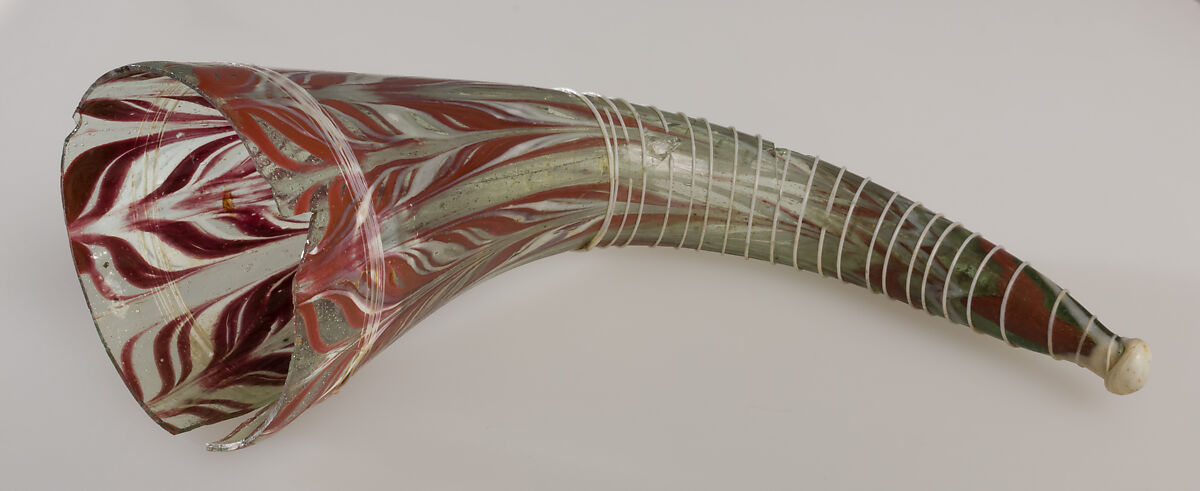 Glass Drinking Horn, Glass, Langobardic (?)