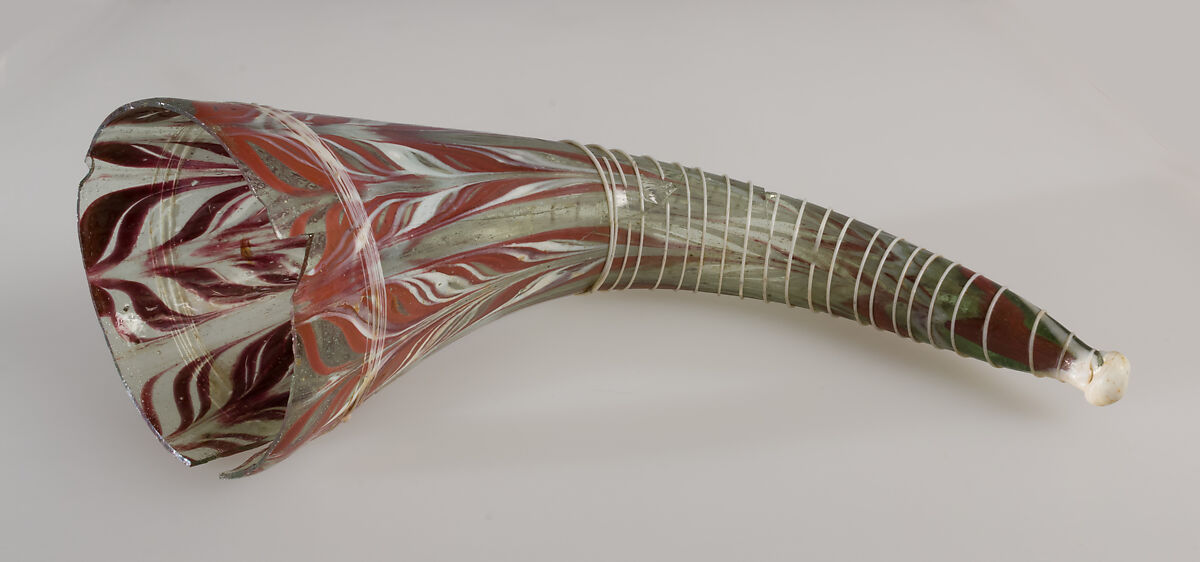 Glass Drinking Horn, Glass, Langobardic (?)