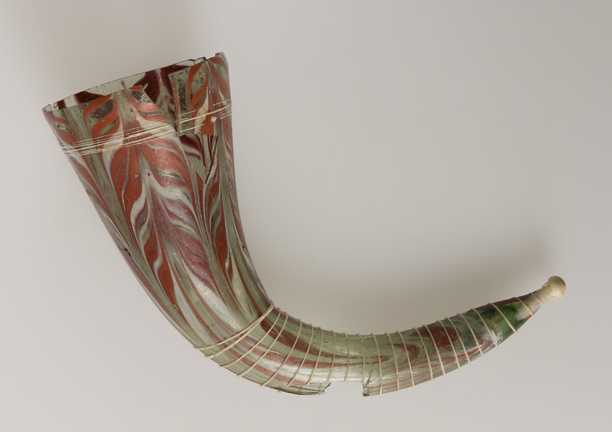 Glass Drinking Horn, Glass, Langobardic (?)