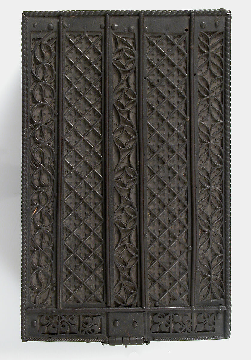 Coffer, Iron, wood and leather core, French