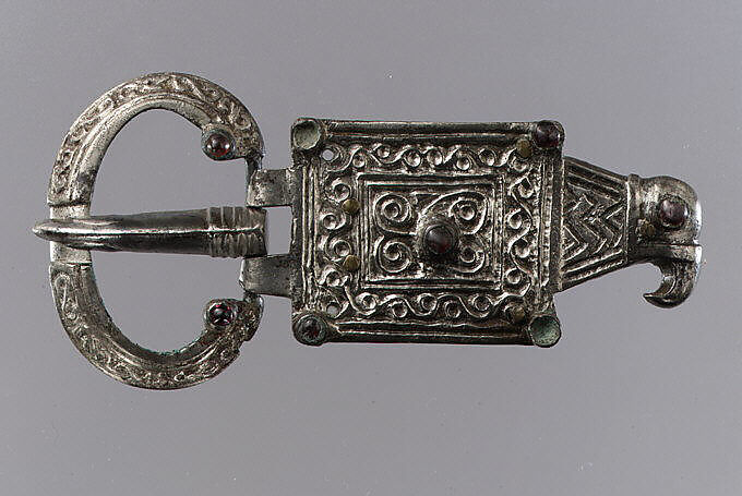 Belt Buckle with an Eagle, Silver with garnets, Ostrogothic