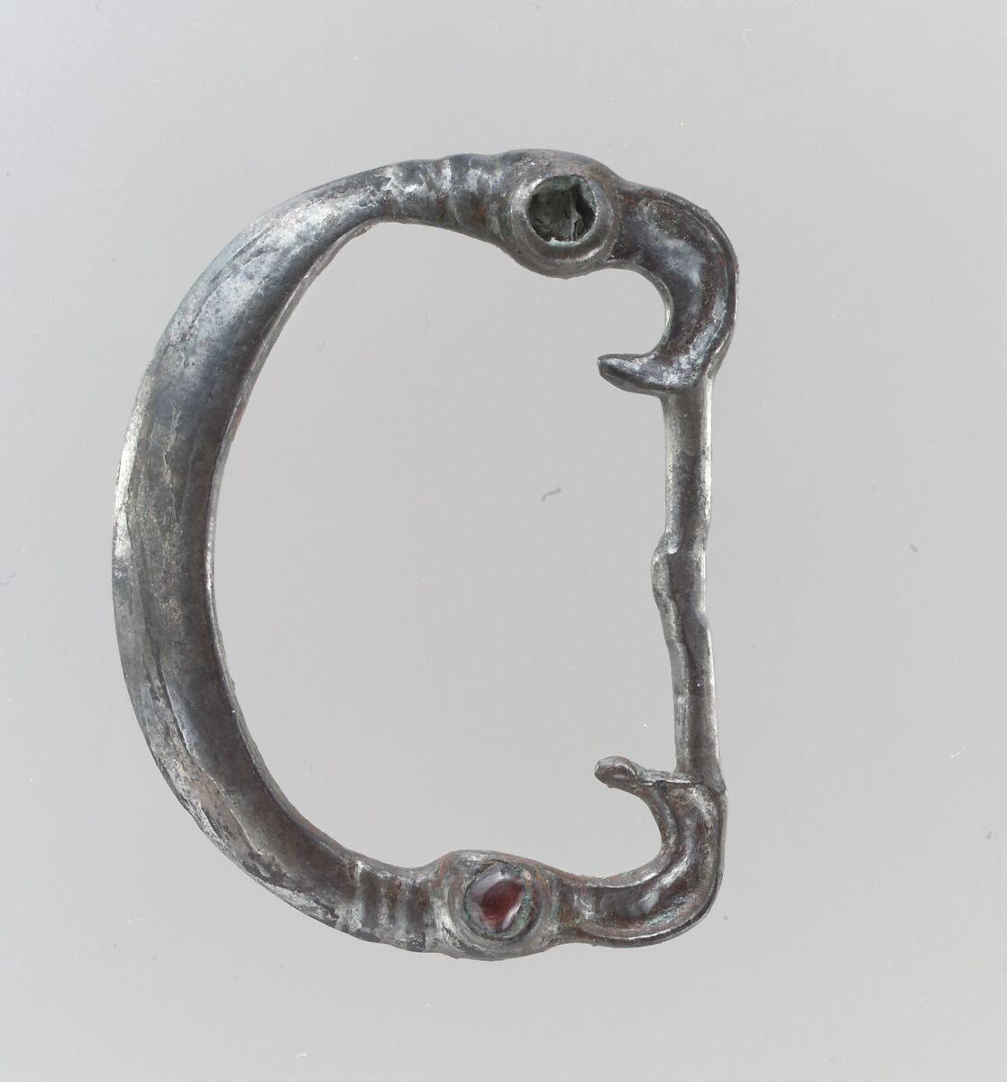 Buckle loop, Silver and garnets., Ostrogothic 
