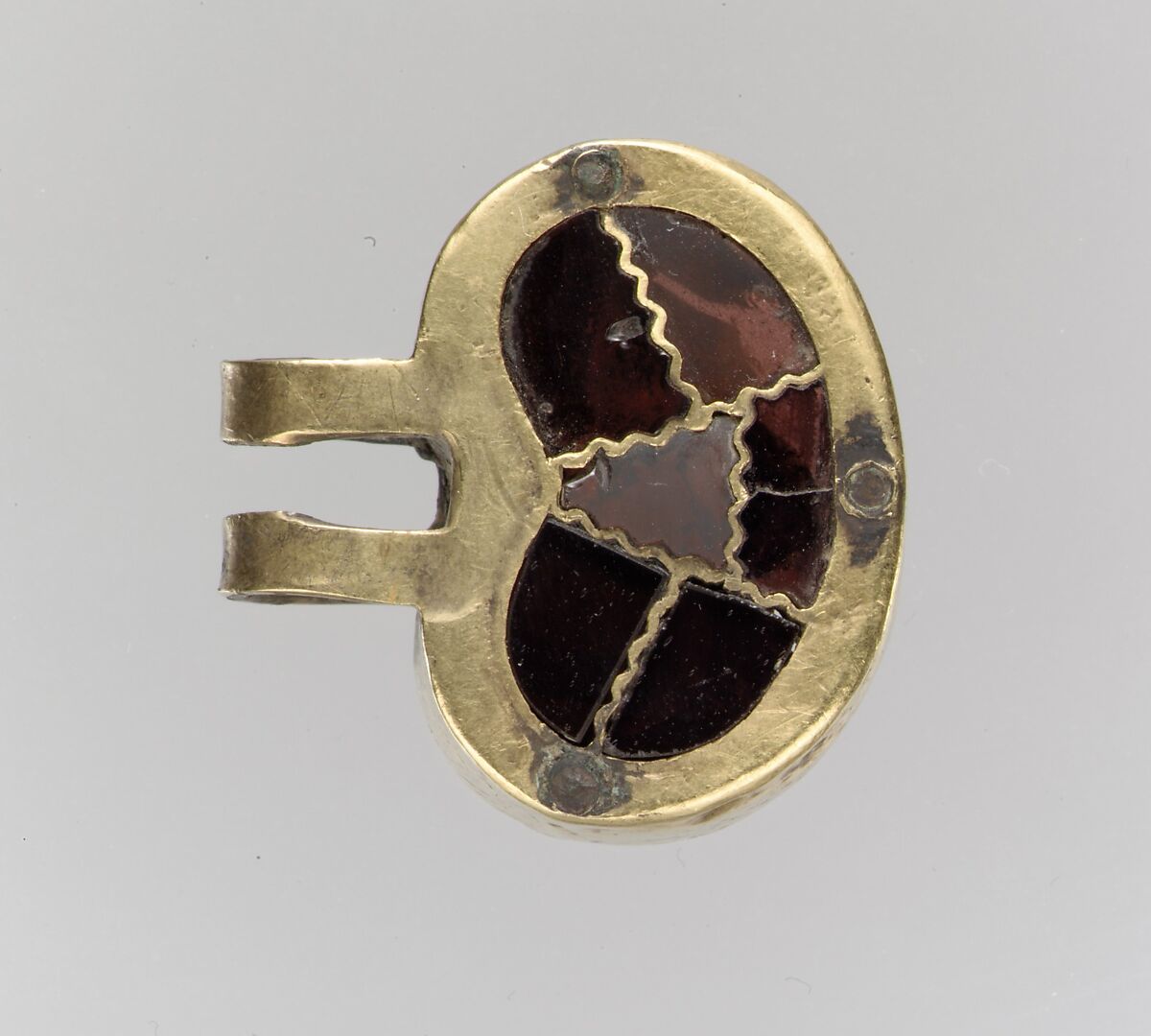 Part of a Shoe Buckle, Gold with garnets, Frankish (?) 