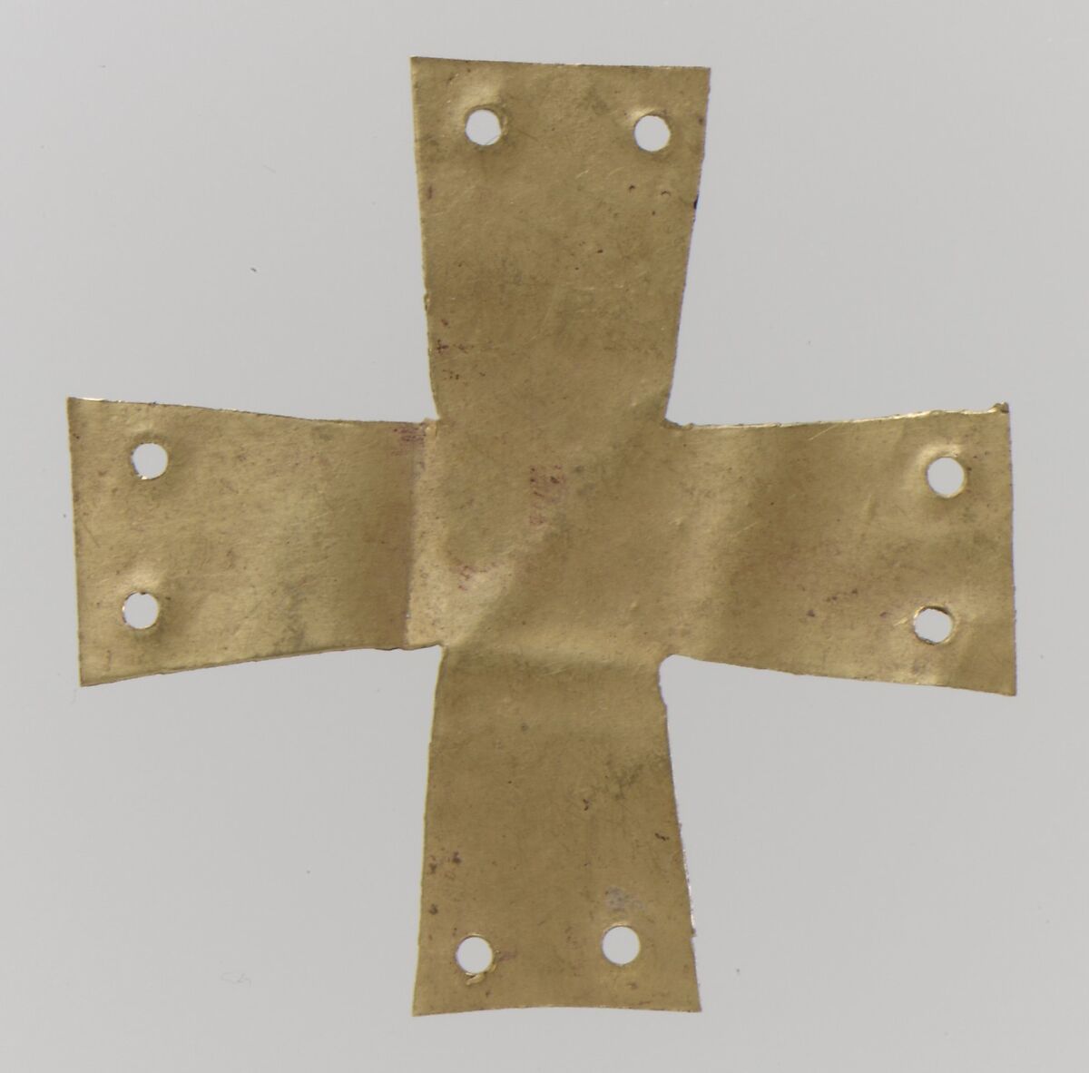 Gold Appliqué in the Form of a Cross, Gold, Langobardic 