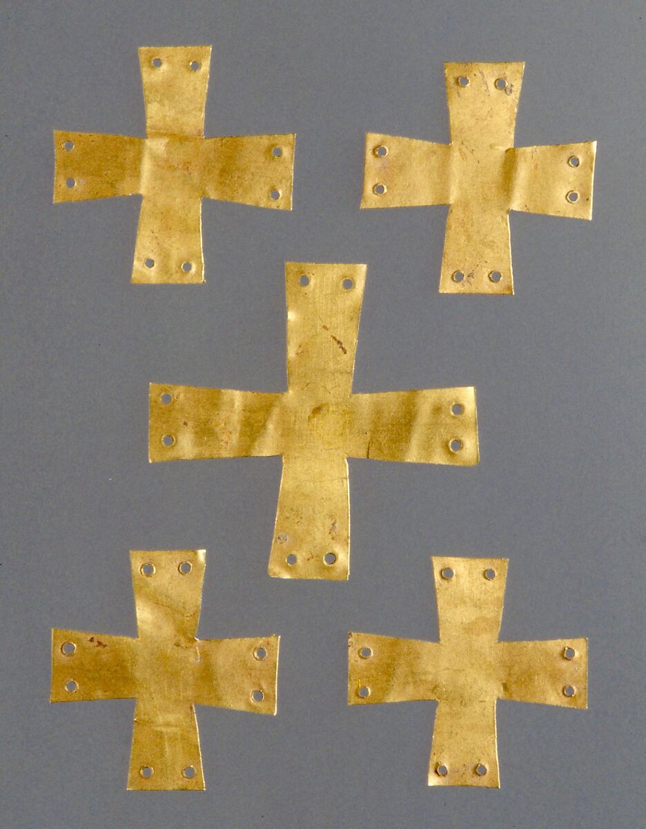 Gold Appliqué in the Form of a Cross, Gold, Langobardic