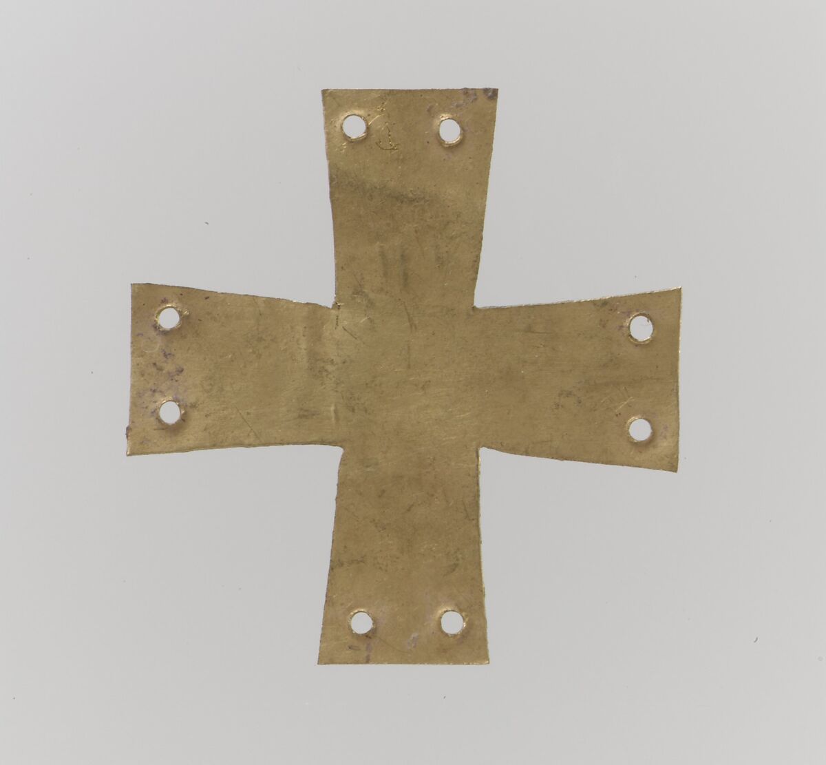 Gold Appliqué in the Form of a Cross, Gold, Langobardic 